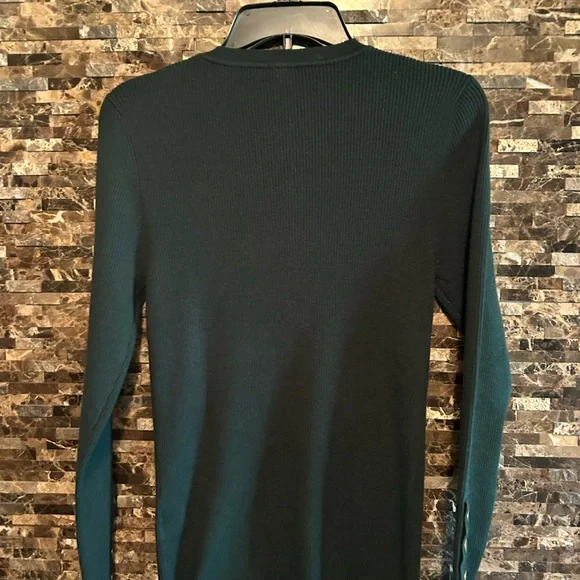 New Dark Green Long Sleeve Ribbed Top - Picture 4 of 6